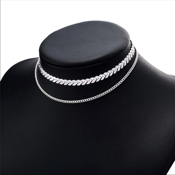 2 layers choker necklace gold/silver - Picture 3 of 3